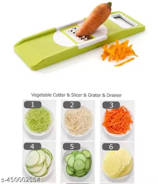 6 IN 1 SLICER,6 in 1 Slicer & Grater with Safety Holder & Extra Sharp V Blade, Includes 6 Detachable Slicers, Ripple, Greater Suitable for Onion,Carrot, Tomato, Cucumber, Beat & Vegetable NEW LIFE