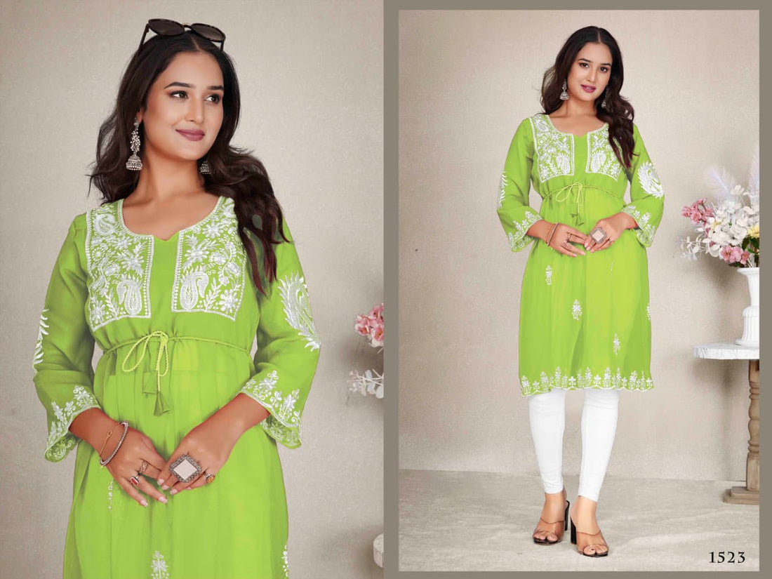 Heavy georgette top with embroidery