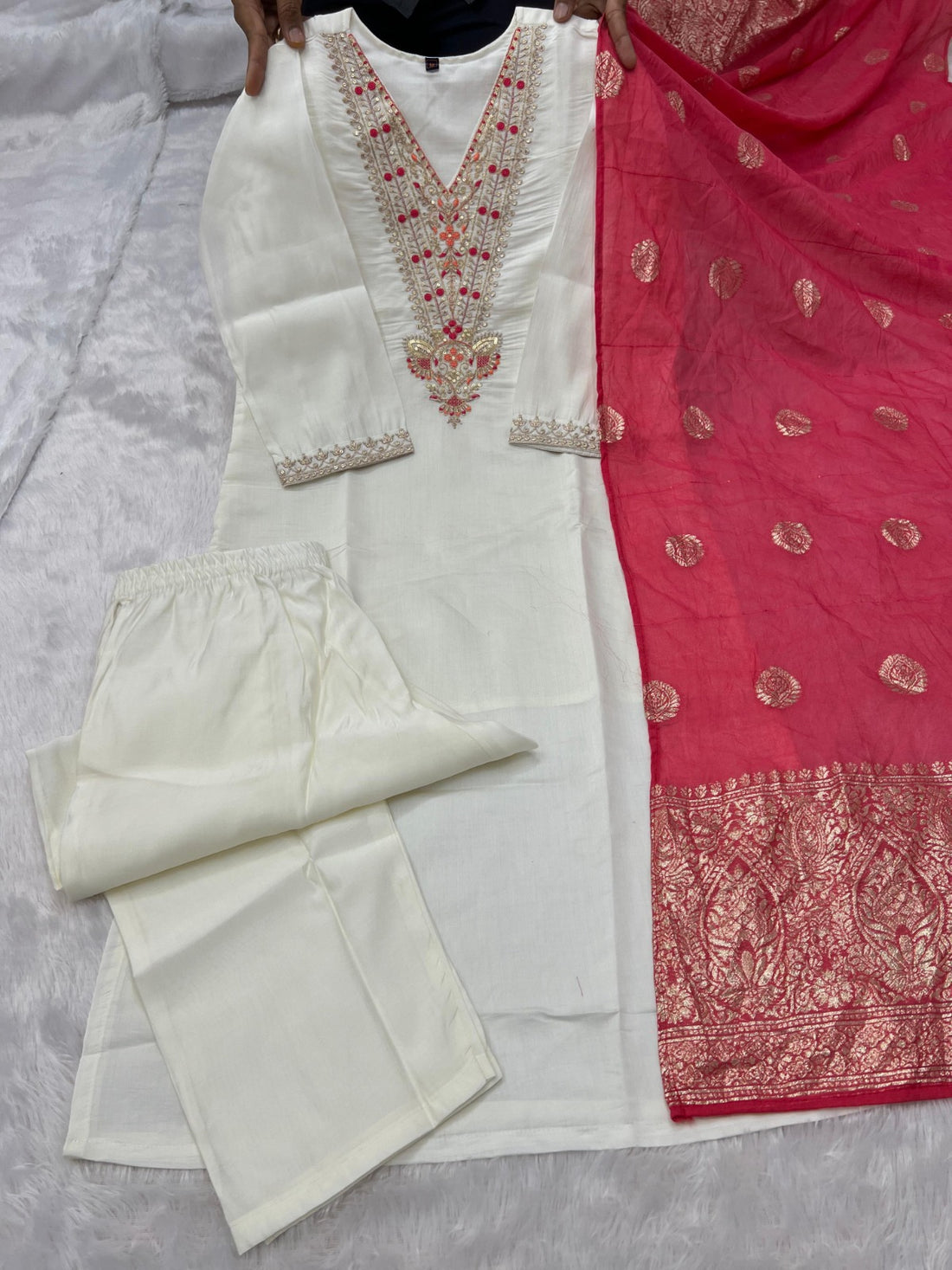 New Designers Kurti Pent Dupatta Set