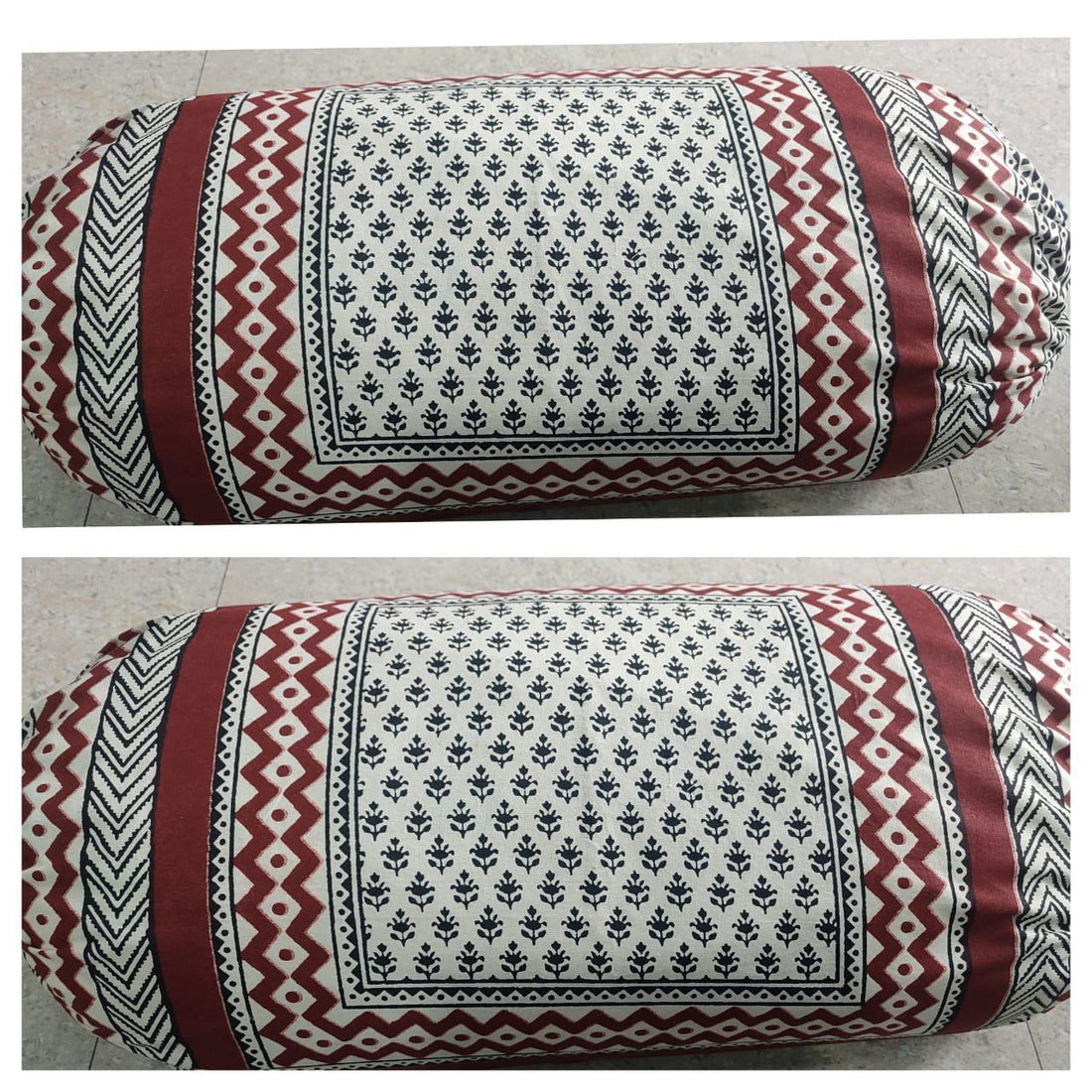 Bloster(masnad)cover set & (2pics) hand block printed