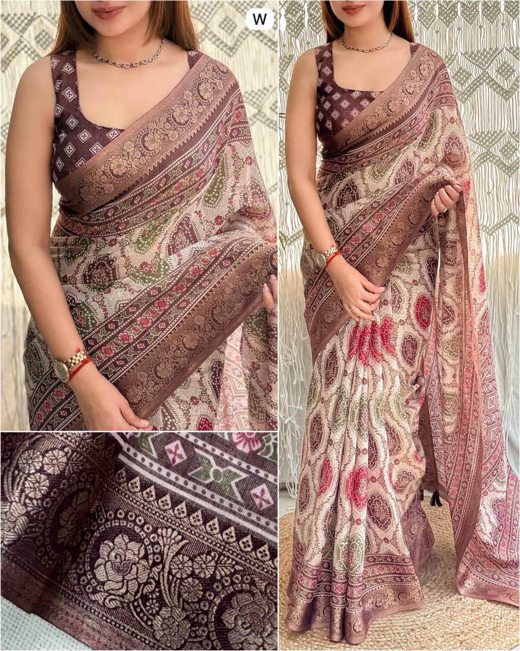 Effortless elegance meets vibrant charm with this designer ajrakh printed saree