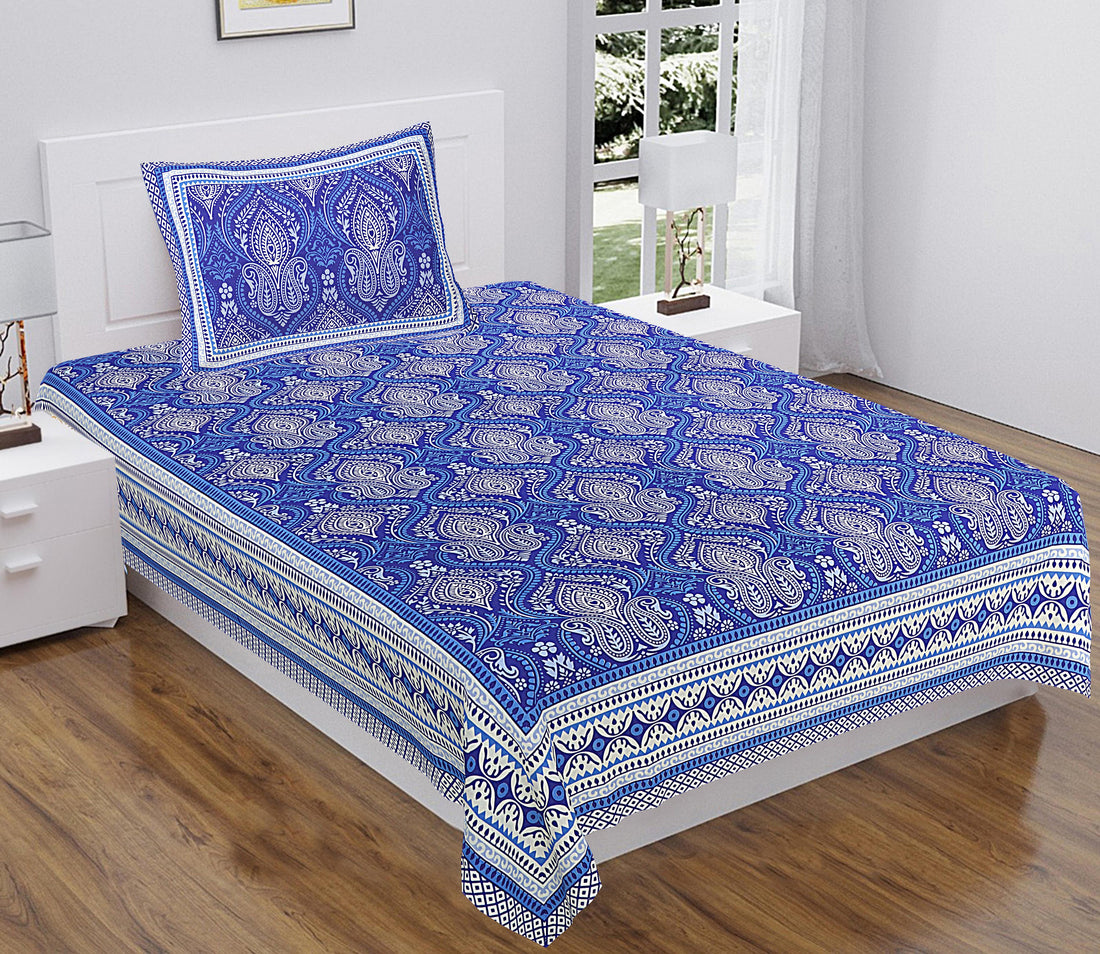 Beautiful Collection Single Size Bedsheet With 1 Zipped Pillow Cover
