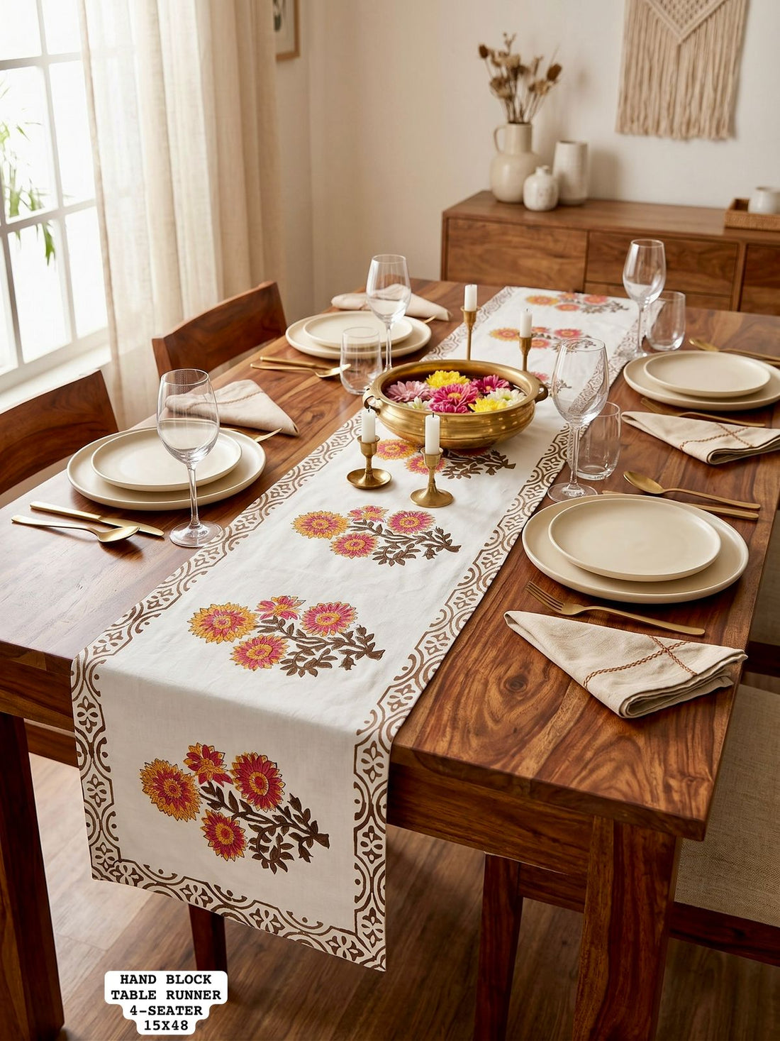 HANDBLOCK TABLE RUNNER (4 Seater)