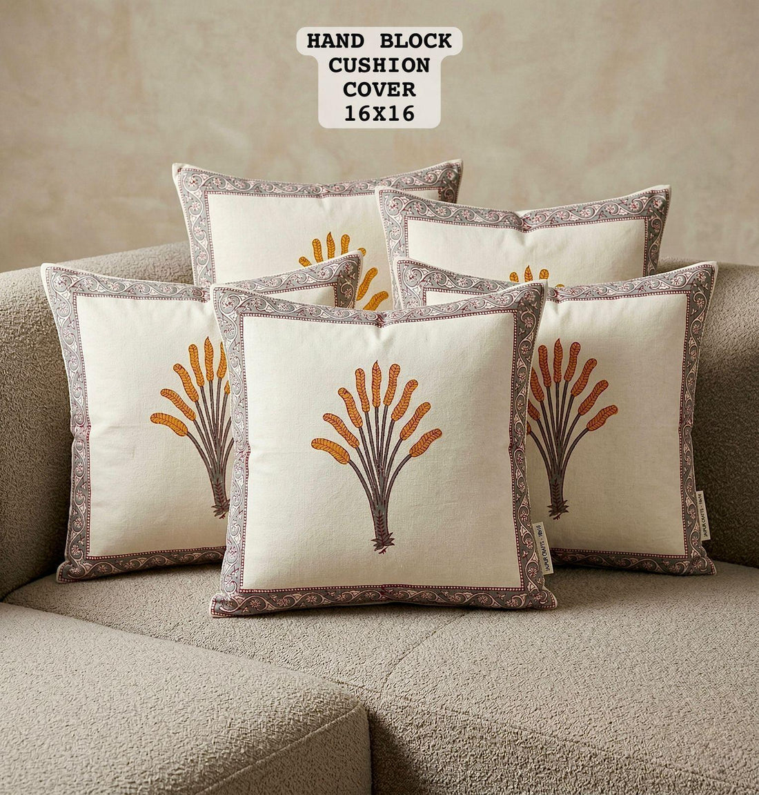 Hand Block Printed 100% Pure Cotton Cushion Covers&nbsp;